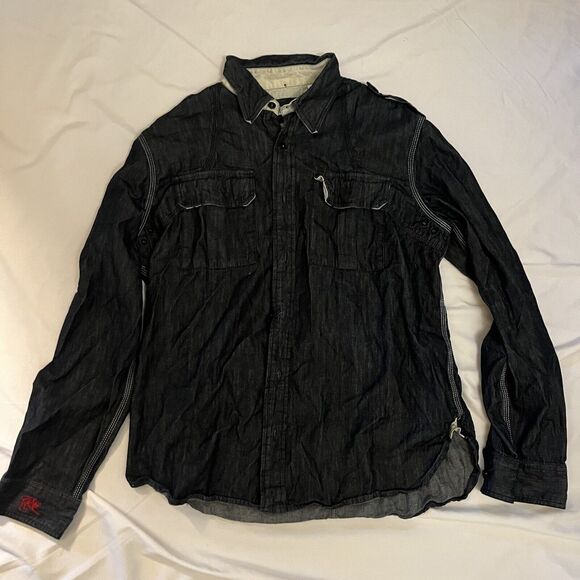 100% Other - PARASUCO Denim Legend Men 3XL Long Sleeve Button Shirt Blue